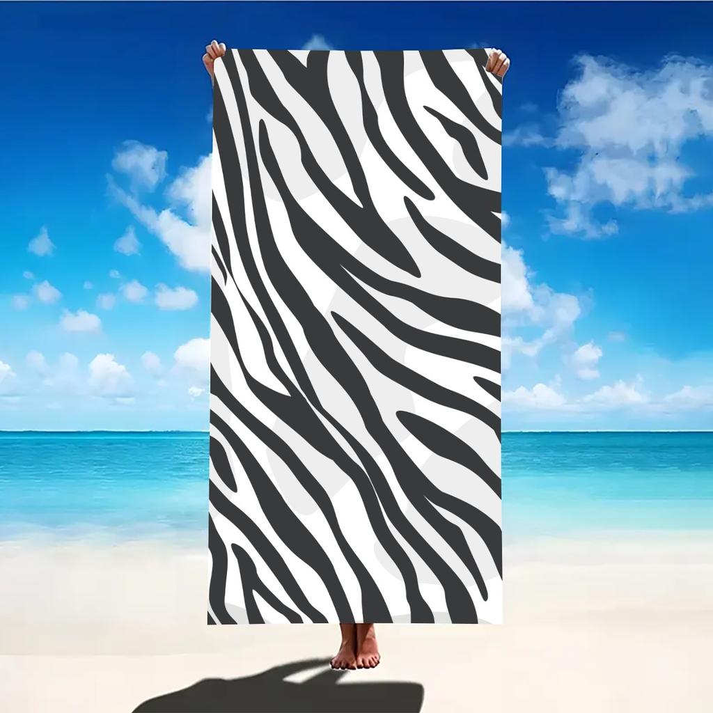 Zebra Stripe Decor Beach Towel Large Microfiber Ultra-Soft Quick Dry Bath Towels For Swimming Yoga Lightweight Travel Camping
