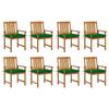 Day and Night - Day and Night Garden Chairs with Cushions 8 Units Solid Acacia Wood