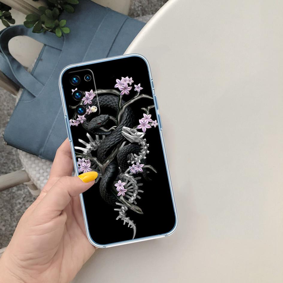 PP56 Snake Design Soft Shell Transparent Phone Case for Samsung Galaxy A04 A04S A14 A23 A34 A54 M23 M33 M52 M53