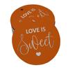 Inkdotpot 100 - Confezione da 100 etichette in carta stagnola color oro vero Love Is Sweet bomboniera da appendere