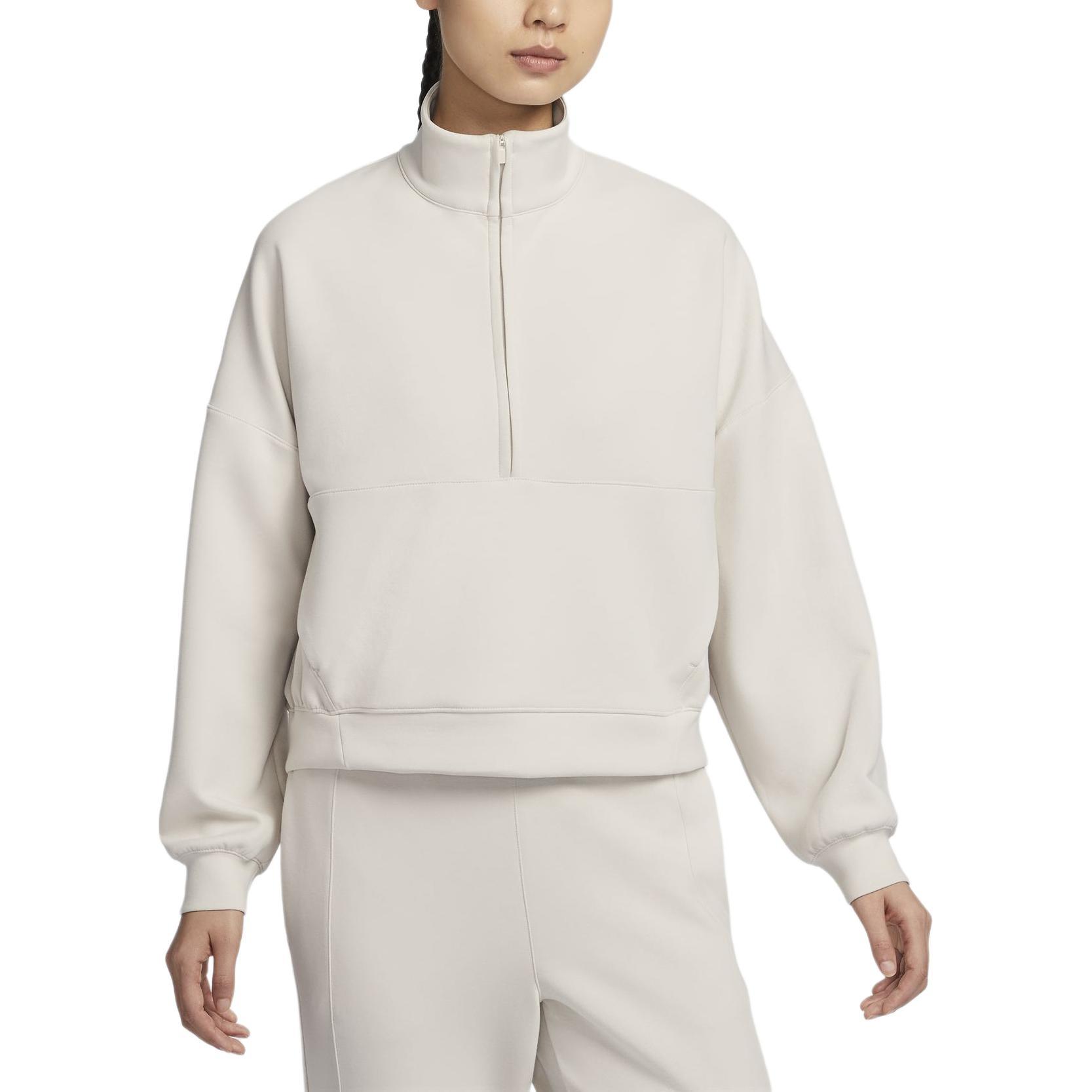 (WMNS) Nike 24.7 ImpossiblySoft Dri-FIT 1/2-Zip T-shirt Oversized Fit Light Orewood Brown Women s HQ8189-104 M
