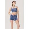 Huit Euro Jersey Denim Print Hole Bra Top Htwtb5i08t