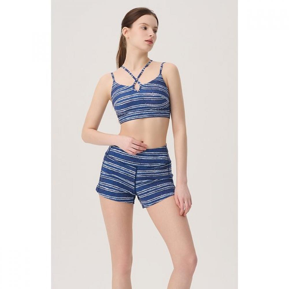 Huit Euro Jersey Denim Print Hole Bra Top Htwtb5i08t