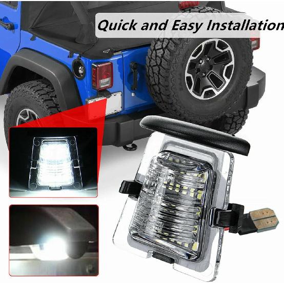 Yankok LED License Plate Light for Wrangler JK 2007-2018 X Sahara Rubicon 3rd Gen 24 SMD LED 6500K Xenon White OE Upgrade Replacement