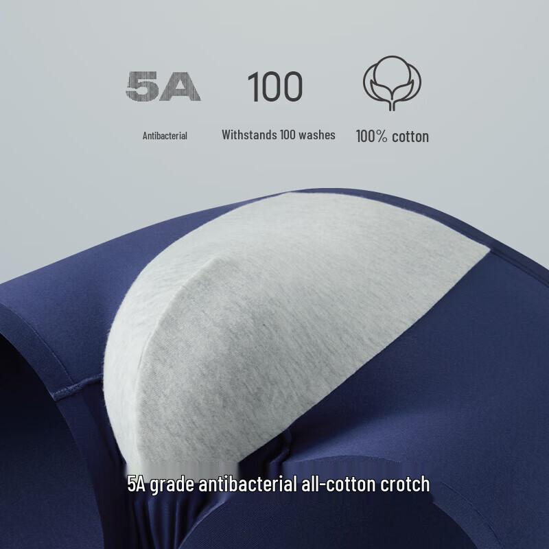 Men's 5A Antibacterial Modal Seamless Boxer Briefs 3-Pack