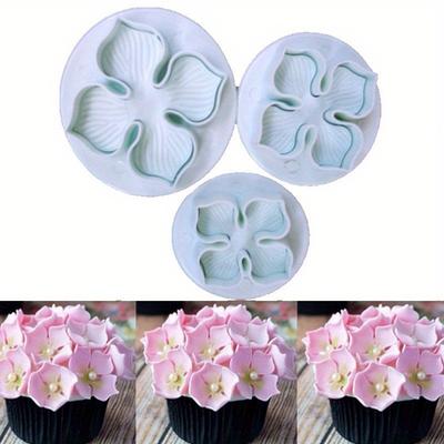 Set Creative Flower Blossom Strawberry Silicone Home Bakeware Tools Hydrangea Fondant Mold Cake Decorating Plunger Cutter