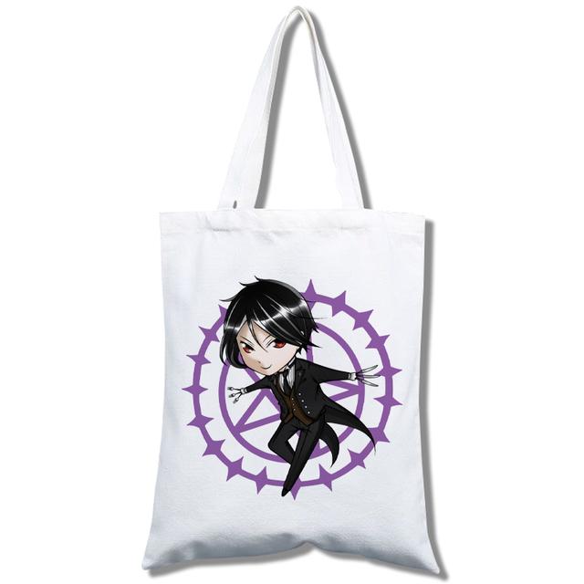 Black Butler Sebastian Ciel Phantomhive - Borse a mano da donna, Borse a spalla, Borsa casual per lo shopping, Elegante borsa in tela