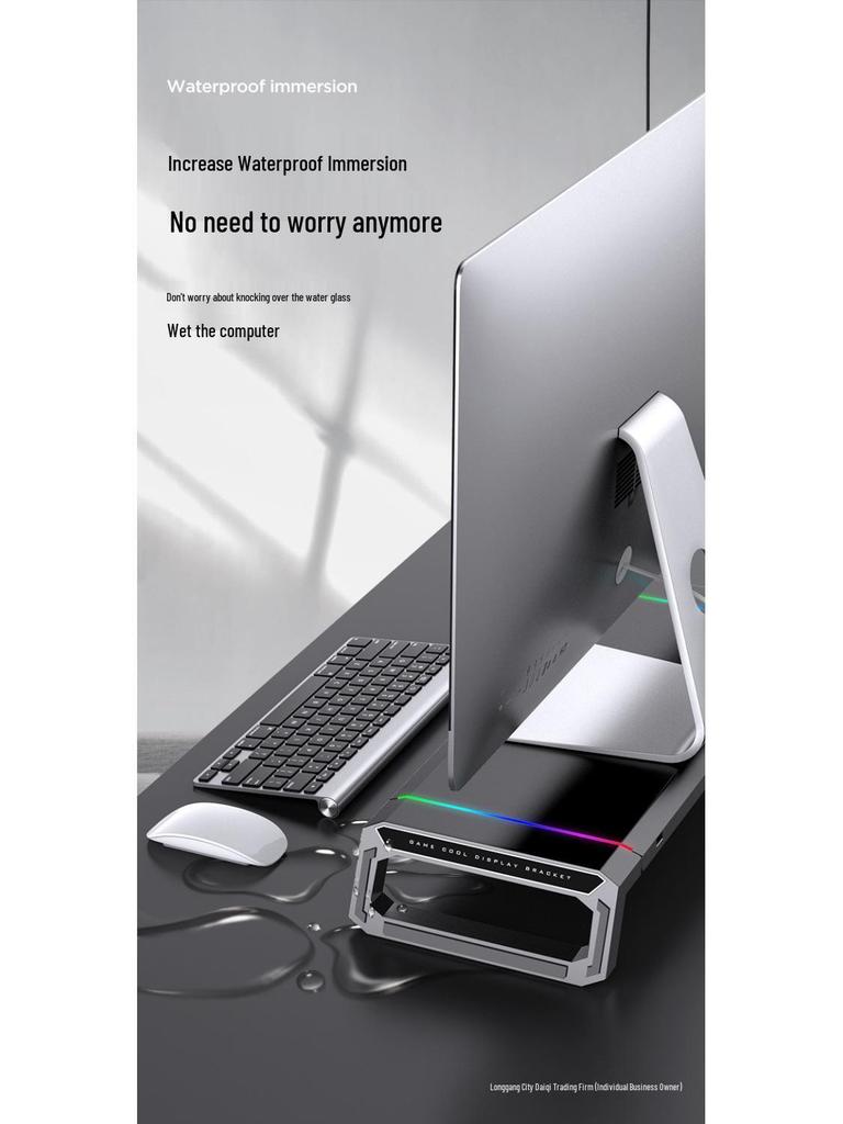 Multifunctional Desktop Monitor Riser Stand with USB Ports and Storage Shelf