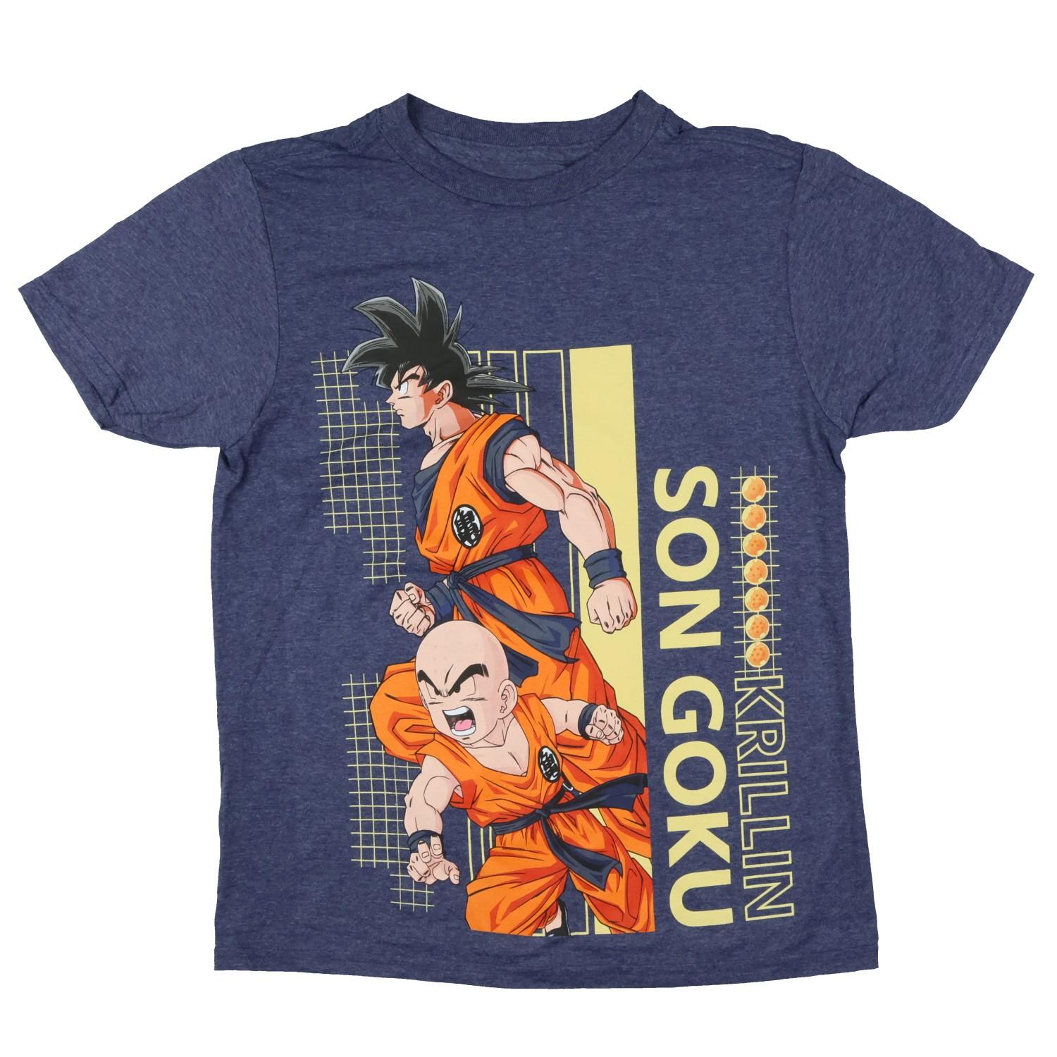 Dragon Ball Z Shirt Boy s Son Goku and Krillin Short Sleeve Graphic Tee XXXL