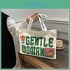 Stylish Yet Casual Canvas Tote Bag With Beautiful Letter Prints And Soft Medium Structure