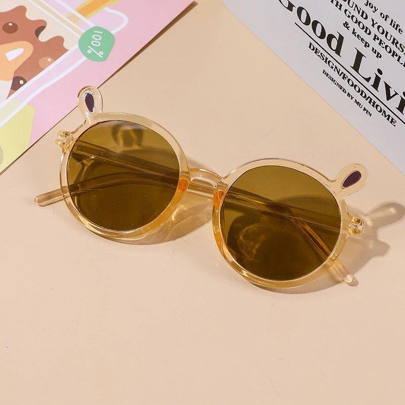 Cute Cat Ear Sunglasses for Girls Boys Vintage Cartoon Animal Sun Protection Outdoor Eye Wear Children Fashion Accessories