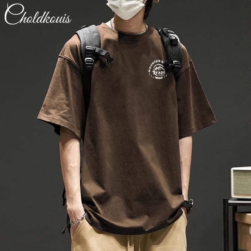 Baumwoll Kurzarm T-Shirt Schwarz Weiß Mode Druck All Match Atmungsaktiv Sommer Sport T-Shirt Herren Top