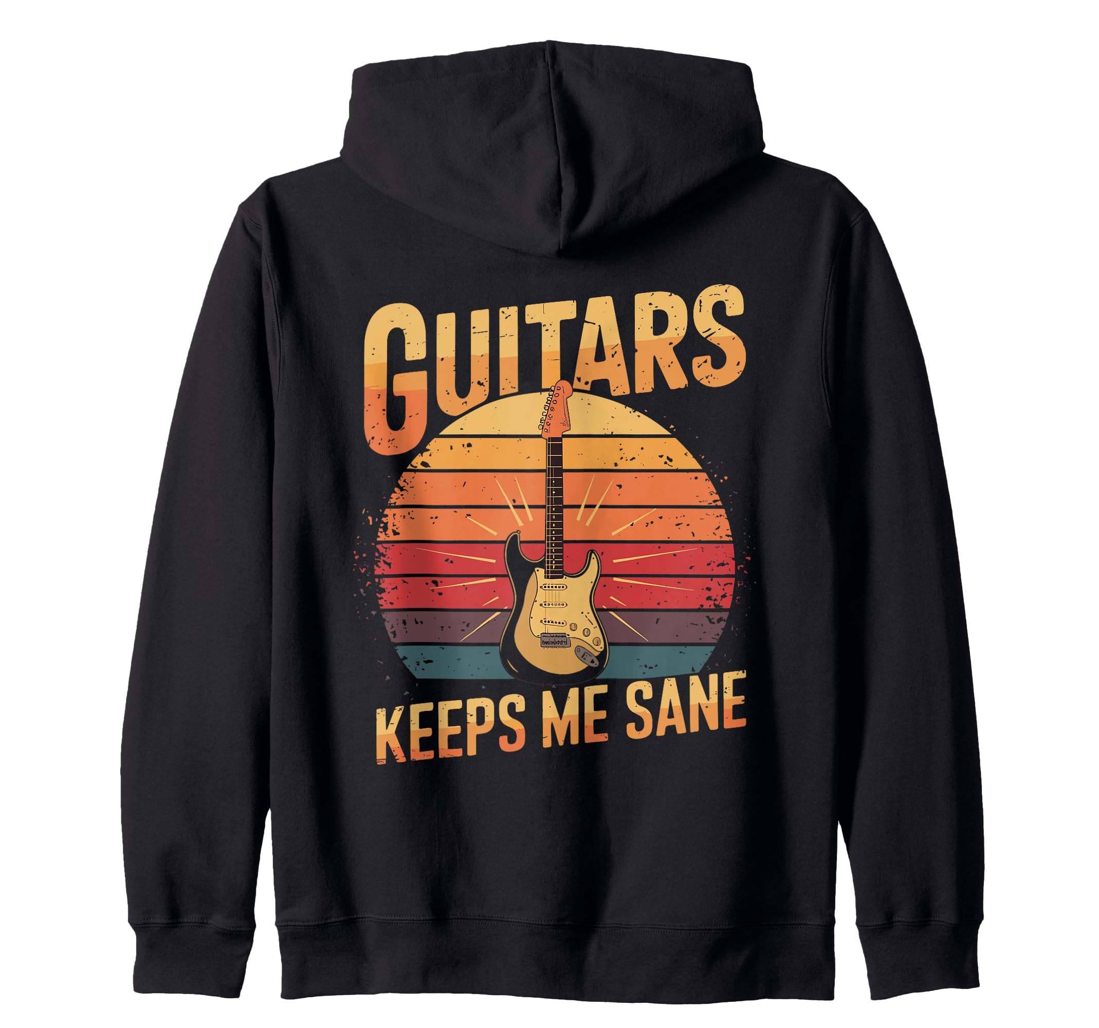 

Guitars Keep Me Sane Retro String Instrument Guitarist Zip Hoodie
