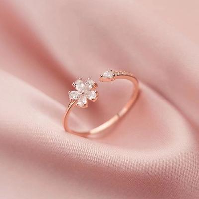 Κορεάτικο Τυχερό Λουλούδι Μόδας Προσωποποιημένο Δαχτυλίδι Πέντε Φύλλων