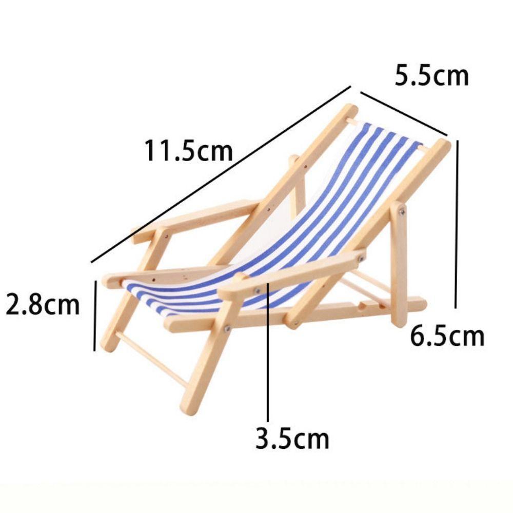 Mini 1/12 Dollhouse Chair Multicolors Summer Vacation Beach Chair  For OB11 Doll