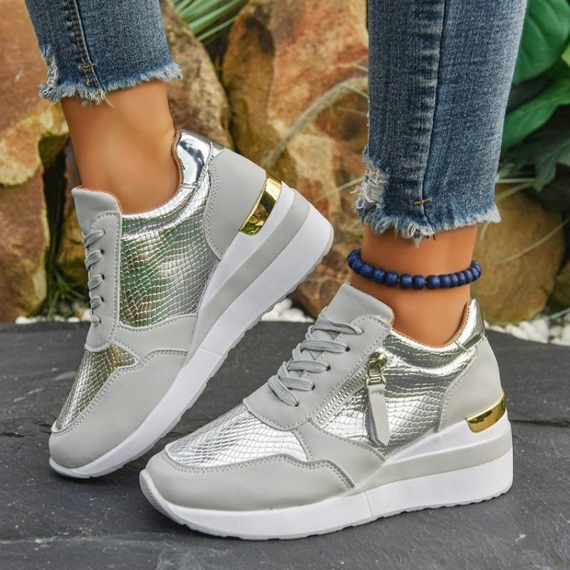 Large Size Wedge Heel Sports Shoes for Women's Autumn New Height-increasing Sports and Leisure Shoes for Women