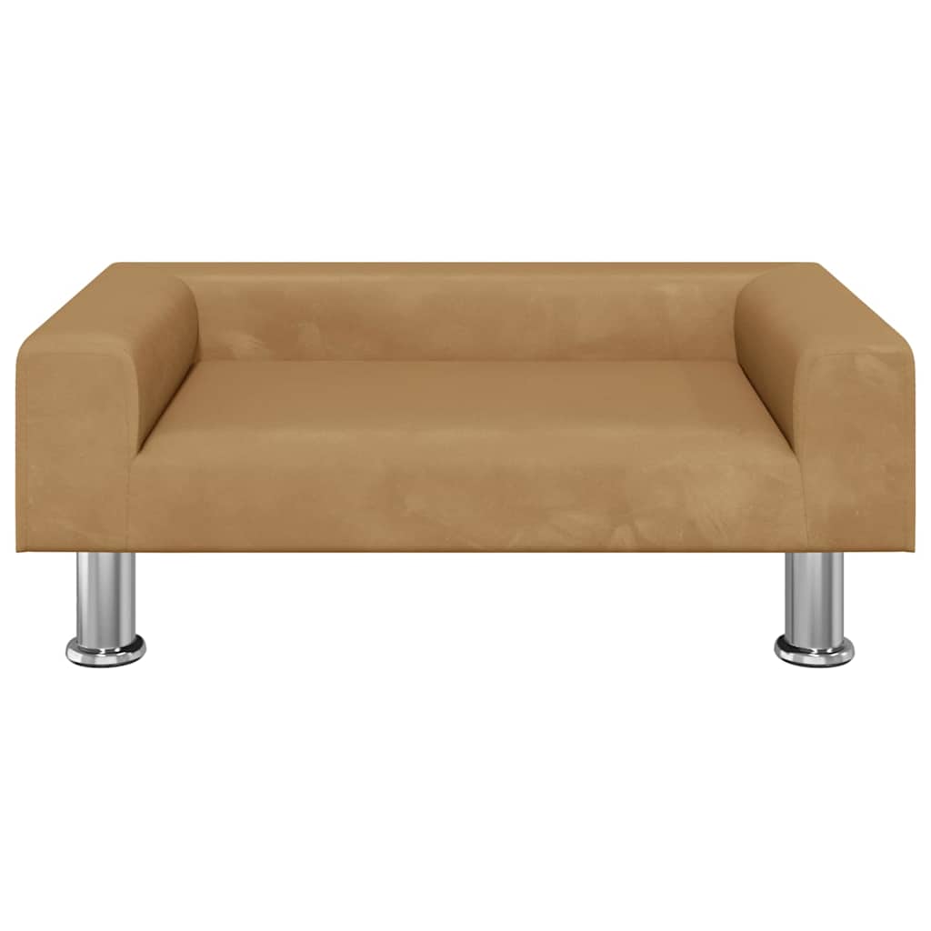Dog Bed Brown 70x45x26.5 Cm Velvet