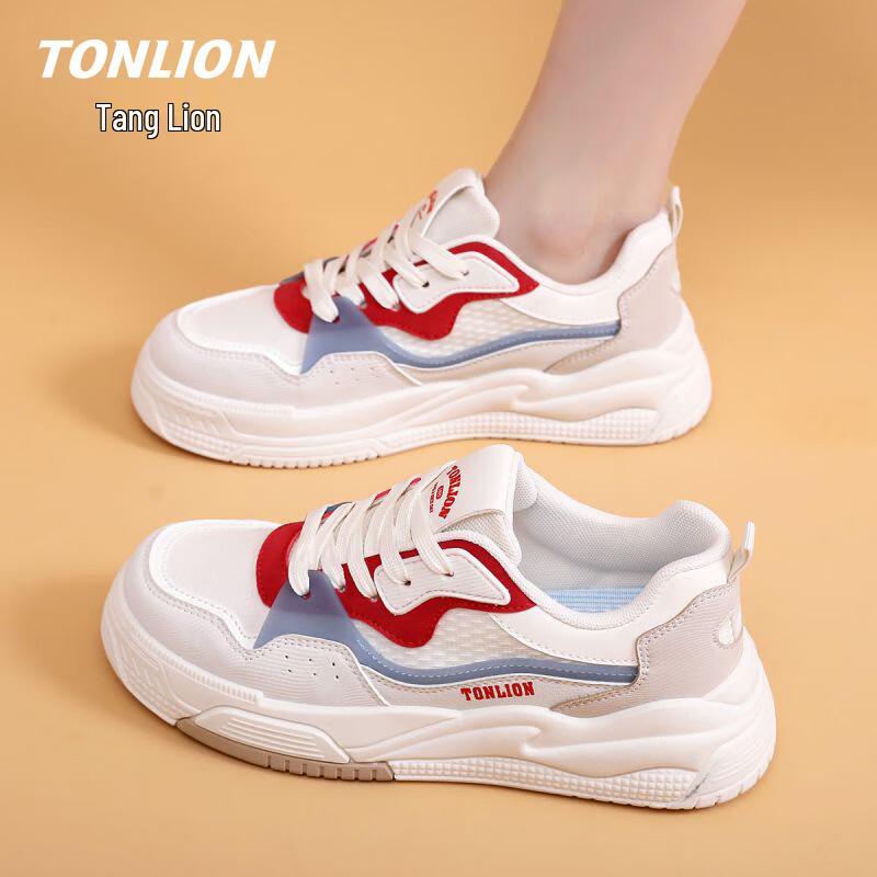 TonLion Women s Casual White Sneakers 40