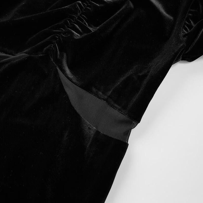 IEF Elegant V-Neck Velvet Midi Dress