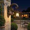 Outdoor Solar Wall Lights Phoenix Lights, Resin Sculpture Light, Landscape Mounts Waterproof Decor Lamp for Yard Garden Fence Porch Retro Decorative