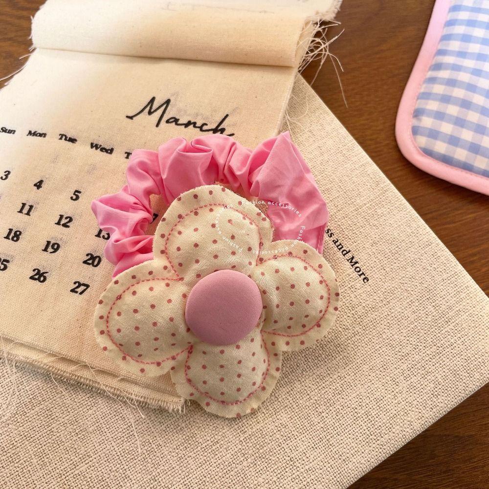 Korean Style Sweet Hair Ring Ponytail Holder Polka Dot Hair Tie Bowknot Hair Rope  Hair Accessory