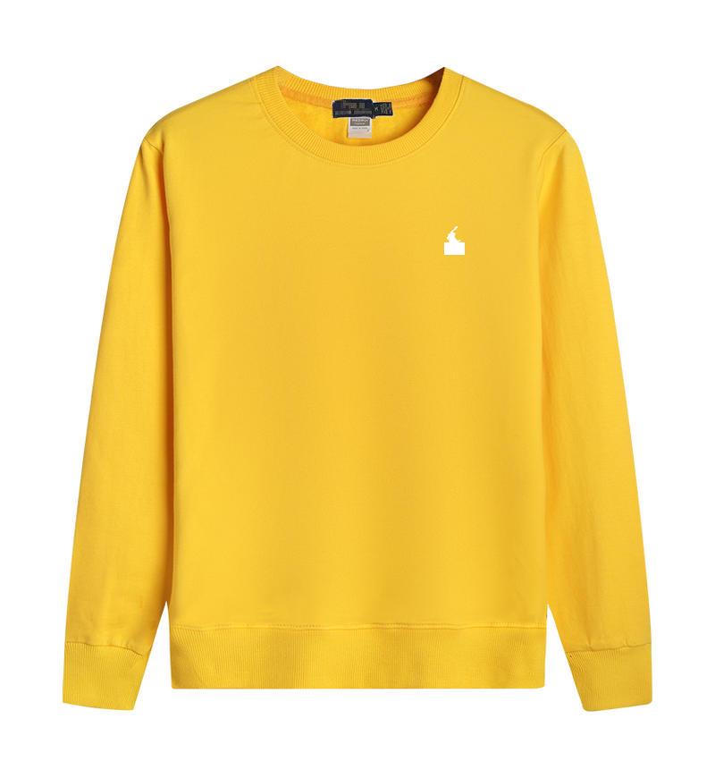 Casual Autumn American Style Pure Cotton Long Sleeve Polo Hoodie with Embroidered Horse Design
