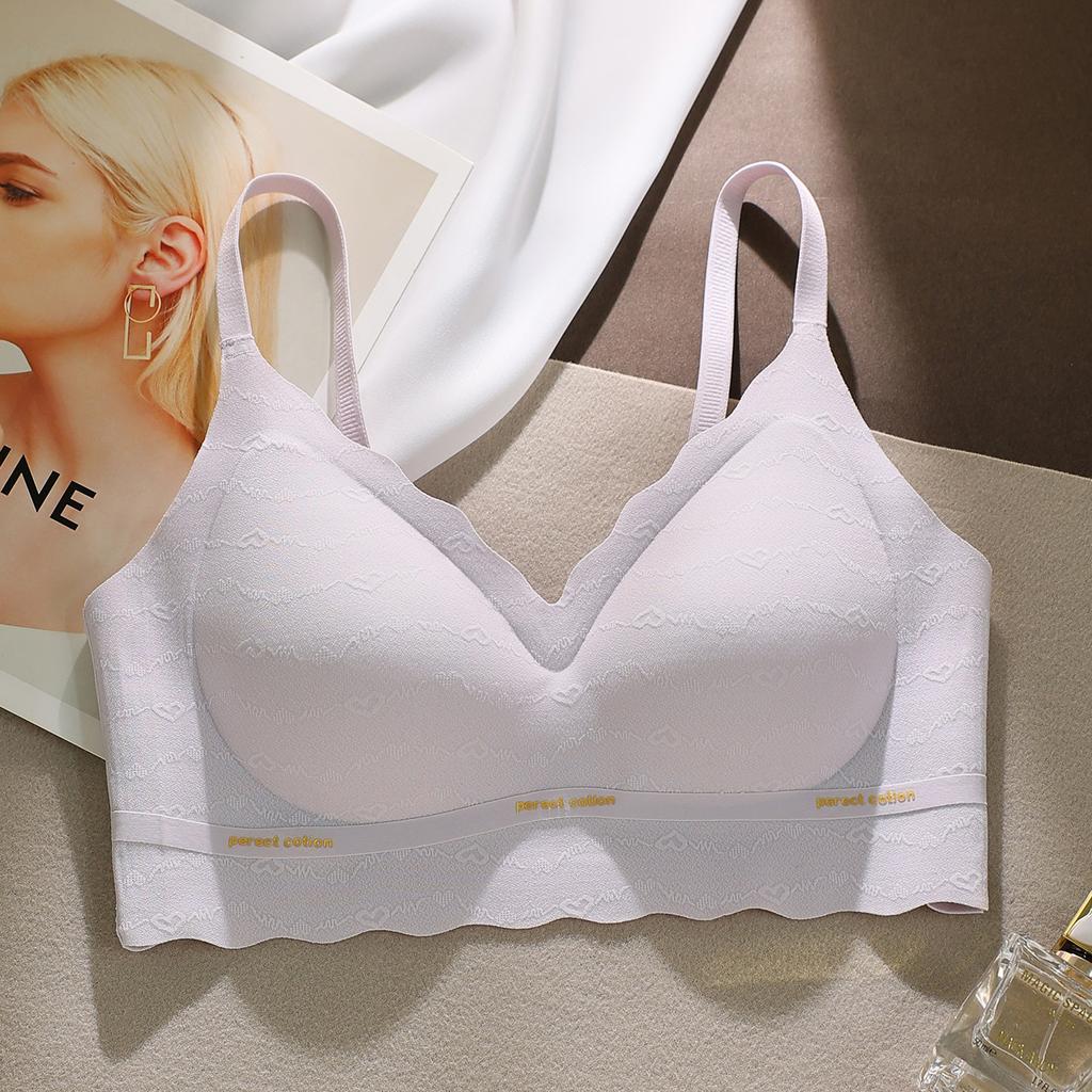 Jelly glue seamless breathable sports thin without steel ring bra gather and close the breasts