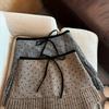 Women's High-Waist Polka Dot Woolen Pleated A-line Short Skirt for Autumn/Winter