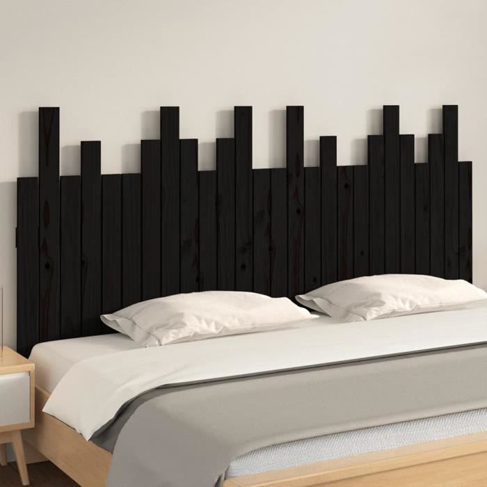 VidaXL Tête de lit murale Noir 166x3x80 cm Bois massif de pin 824812