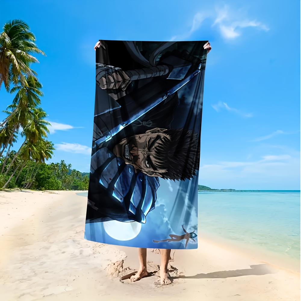 1pc Anime Berserk Guts Black Swordsman Microfiber Beach Towel Quick Dry Sand Free Soft Absorbent Pool Gym Sports Towel