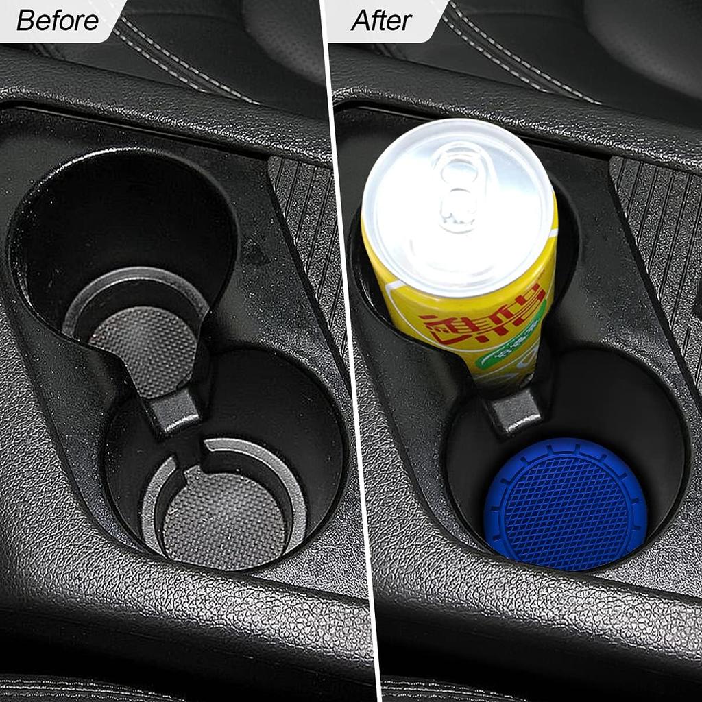 4 Pack Car Cup Holder Coaster, 2.75 Inch Diameter Non-Slip Universal Ert Coaster, Durable, Suitable For Most Car Interior, Car Accessory For Women