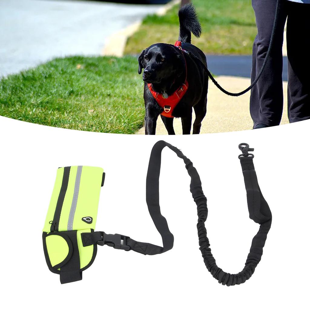 Dog Leash with   Pouch Waist Leash for Dog Walking Training Running Elastic Rope Waist Bag Reflective