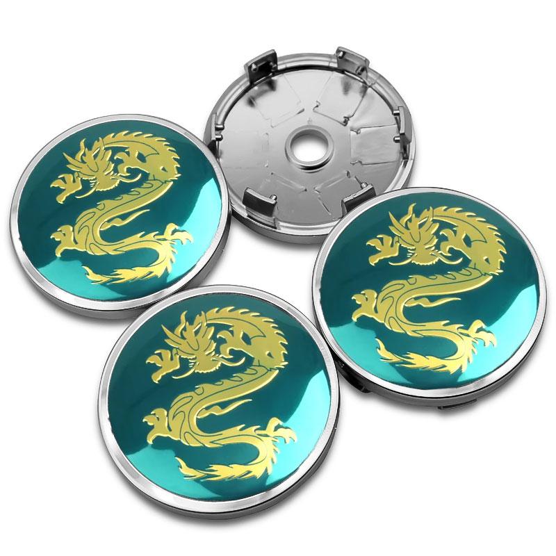 4 Stück Universelle 60mm Drachenemblem Auto Radnabenkappen Radkappen Abzeichen Für Mercedes Benz BMW Lexus Mazda Tesla Ford Chevrolet