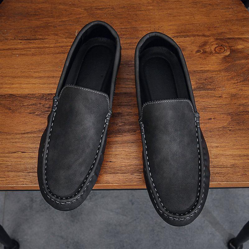 Flat Round Toe Man Casual Shoe Common Legitimate 2025 Trend New In Fashion Adults Comfortable Designer Leather Shoes for Men