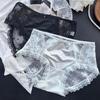 Damen Sommer Mode Neu Satin Jacquard Sexy Spitze Netz Slips