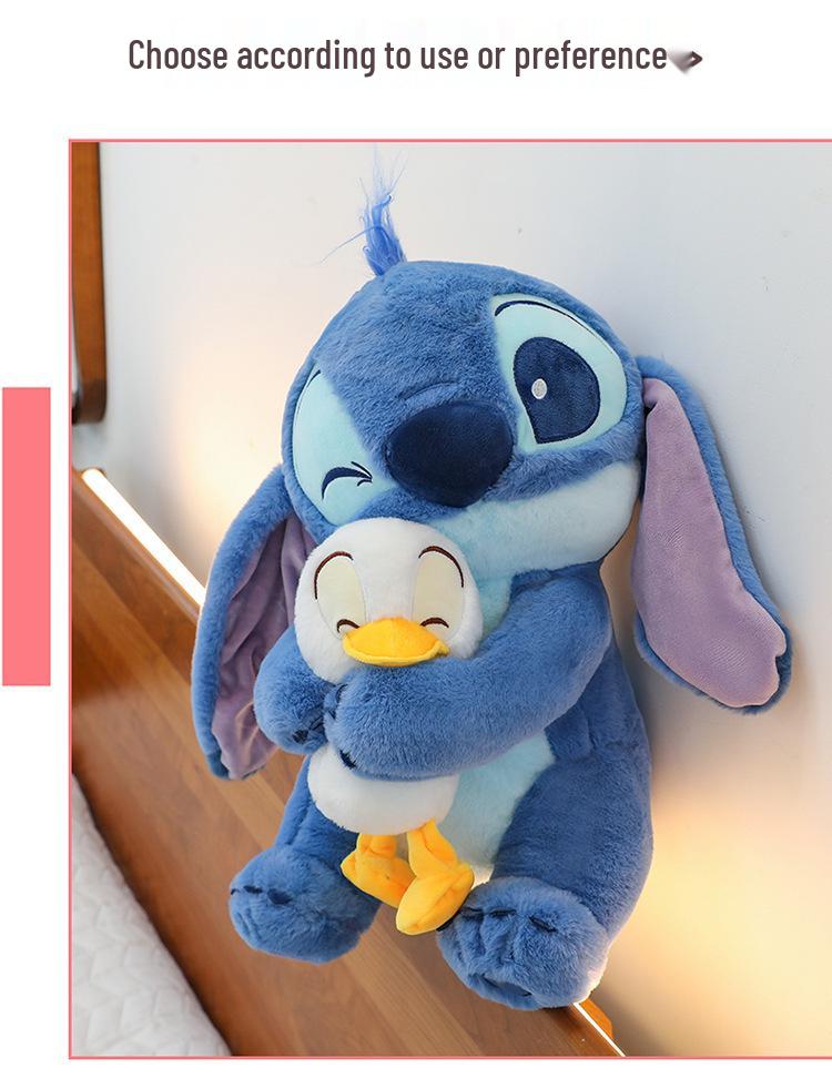 Stitch Hugging Duck Plush Toy - Large Internet Celebrity Doll Gift