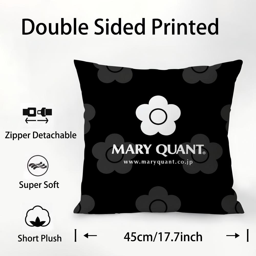 Fashion M-Mary-Q-Quant Pillow Case Plush Fabric Soft Double Sided Print Sofa Cushion Cover Throw Pillow Covers