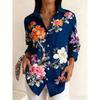 Fashionable Women's Floral Print Long-Sleeve Shirt Loose Fit Comfortable Breathable Long-Sleeve Shirt Casual Everyday Shirt