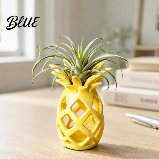 Cute Minimalist Plant Pot Hollow Pineapple Flower Vase for Air Plants 3D Printed Geometric Planter Planter Decorative Desktop Succulents Home Office