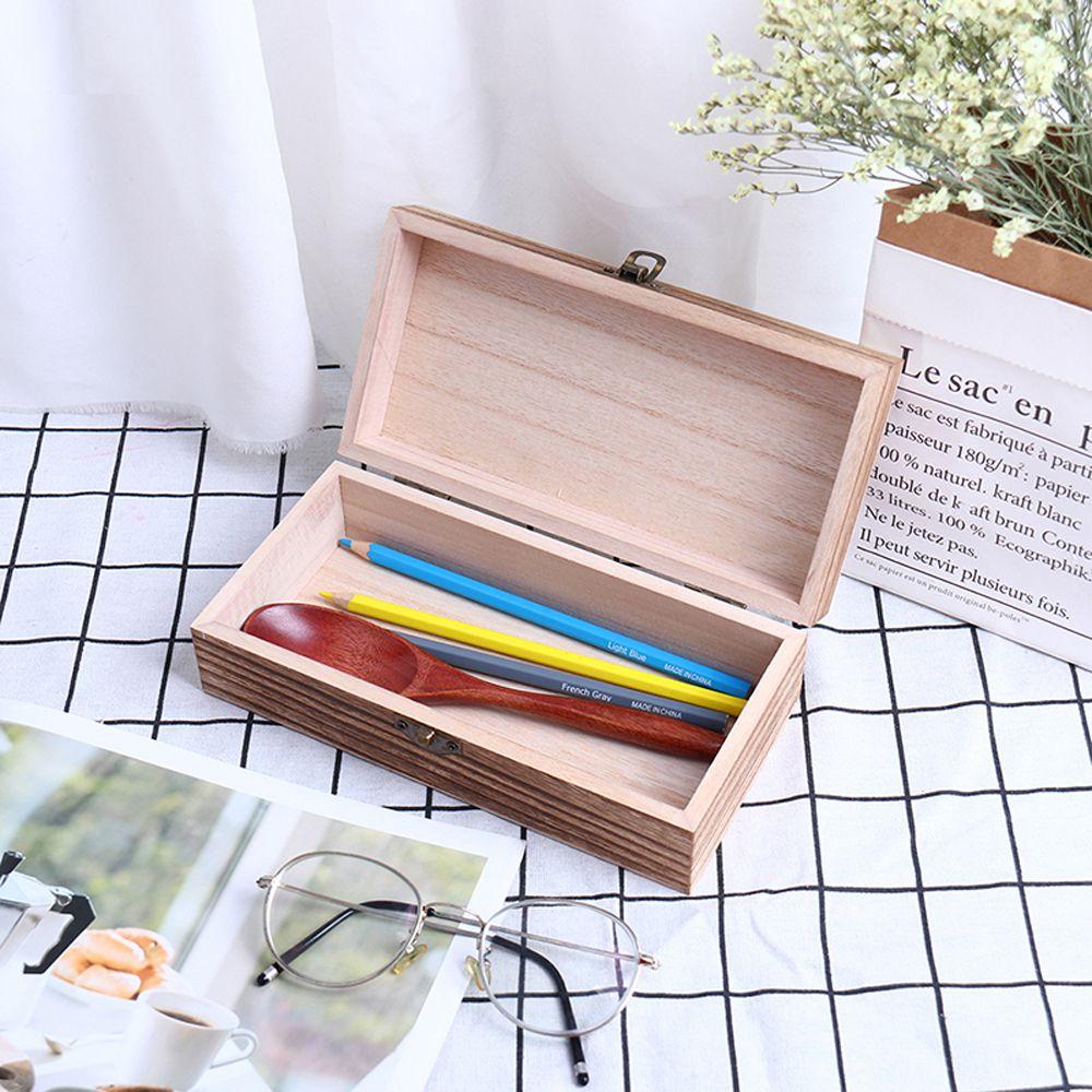 Tea Boxes Earring Containers Jewelry Box Wooden Storage Box Clamshell Box Decorative Trinket Case
