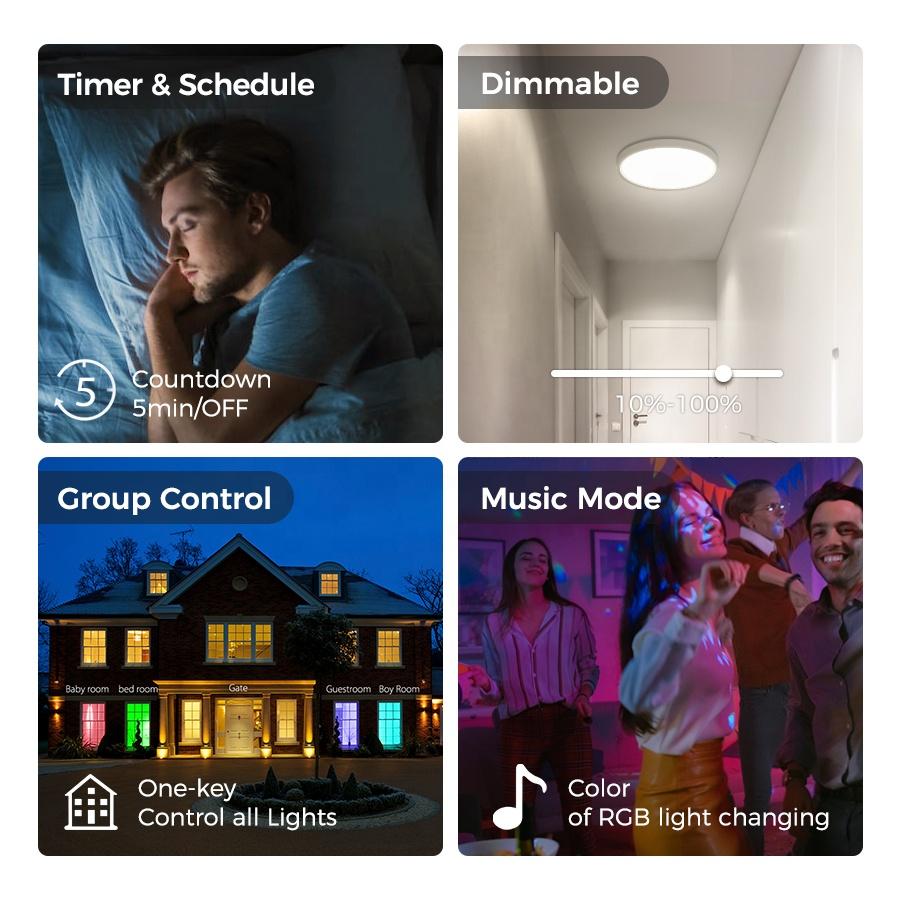 Smart Control Led Colorful Ceiling Light for Living Room Dining Room Decorative Excellent Atmosphere Creater Lamp