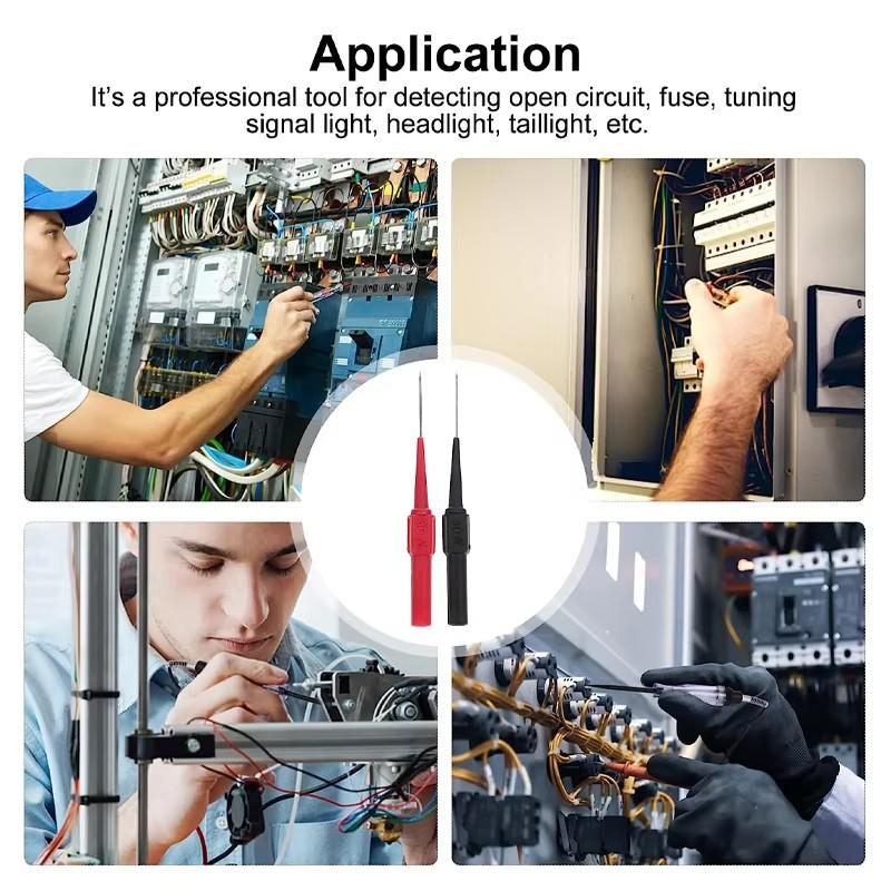 10Pcs Auto Test Probe Car Electrical Circuit Detection Diagnostic Tool Multimeter Test Leads Pin Flexible Test Probe Tips 0.7mm