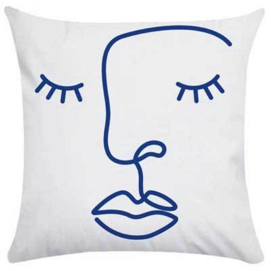 Nordic Pillow Ins Light Luxury Style Pillow Case Retro Art Abstract Blue Pillow Flower Sofa Backrest