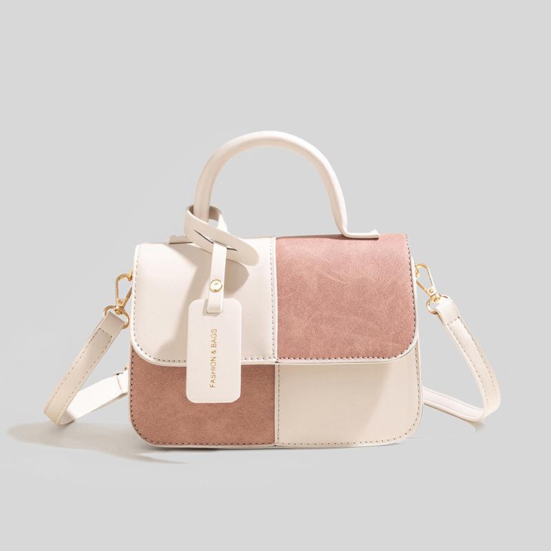

Premium bag women s 2025 new fashion versatile shoulder messenger bag casual contrasting splicing portable small square bag