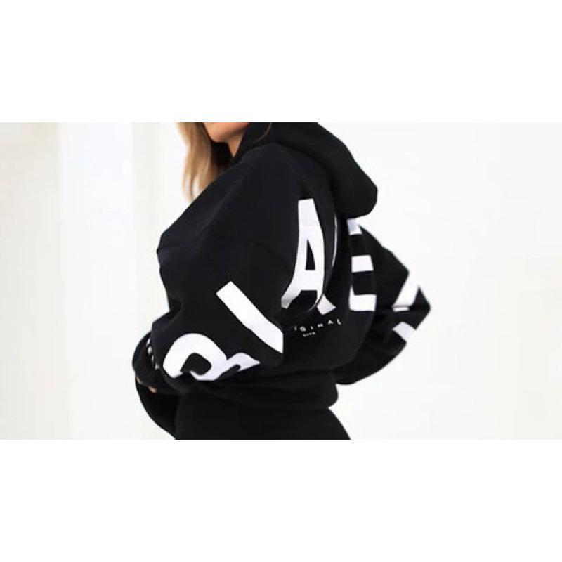 Felpa con cappuccio unisex in velluto e cotone 2025 Europe Cross TK Plus - Versatile per l'autunno, Stampa con lettere grandi