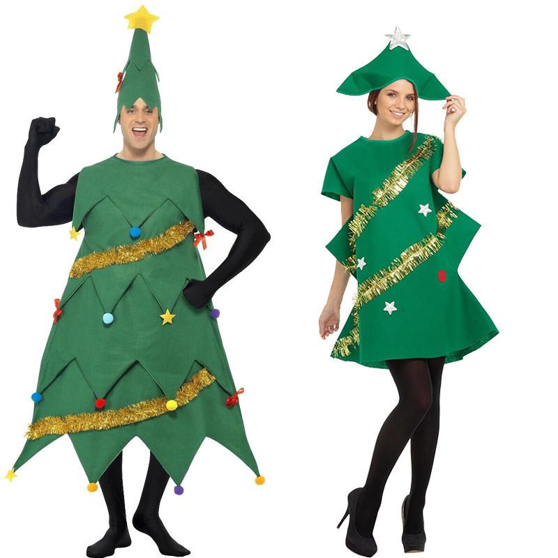 Cozy Christmas Tree Couple Costume Set For Festive Holiday Celebrations In Soft Corduroy