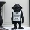 Monkey Gorilla Sculpture Home Decoration Creative Decoration Black and White Tag Modern DIY Mood Board Creative Furnishings