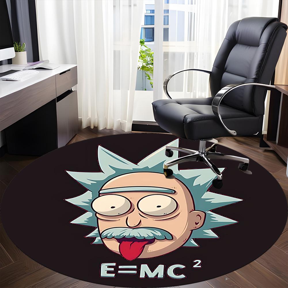 1pz Tappeto Rotondo Rick and Morty per Ufficio, Sotto Sedie da Ufficio Camera da Letto Soggiorno Arredamento Casa, Decorazione Stanza, Disponibile in Varie Misure