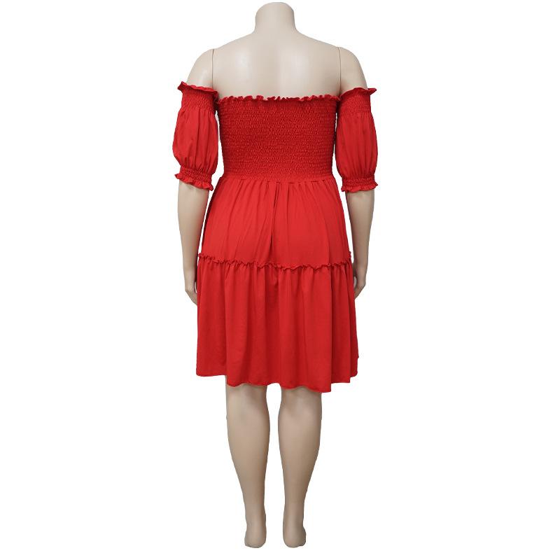 Plus Size Women's Slimming Waist Irregular Fashion Dress