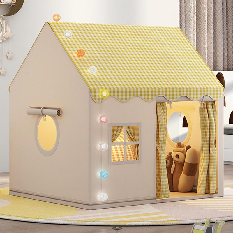 Large Indoor Play Tent for Kids Foldable Princess Castle Playhouse Kids Secret Base Playhouse Tent Bed Game